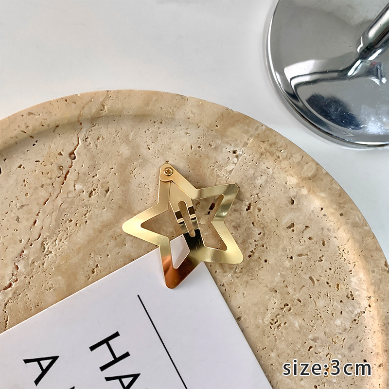 320g Weight Hair Clip Hair Accessories Type 1 Piece Quantity Daily Occasion Alloy Material Star Pattern Women's Gender Plating, Hollow Out Design Simple Style Style Women's Simple Style Star Alloy Plating Hollow Out Hair Clip 9