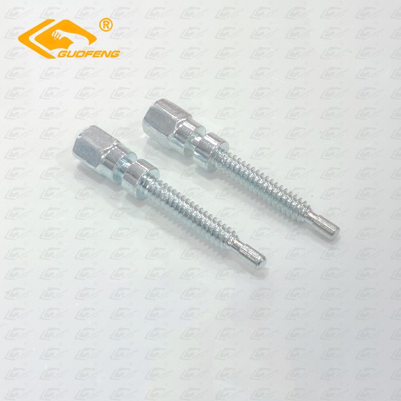 Tornillo moleteado ajustable de cabeza plana, recto, de hierro galvanizado, M6M5 con tuerca, tornillo cilíndrico de cabeza alta