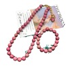 Retro accessory, organic round beads, sophisticated necklace from pearl, elastic bracelet, jewelry