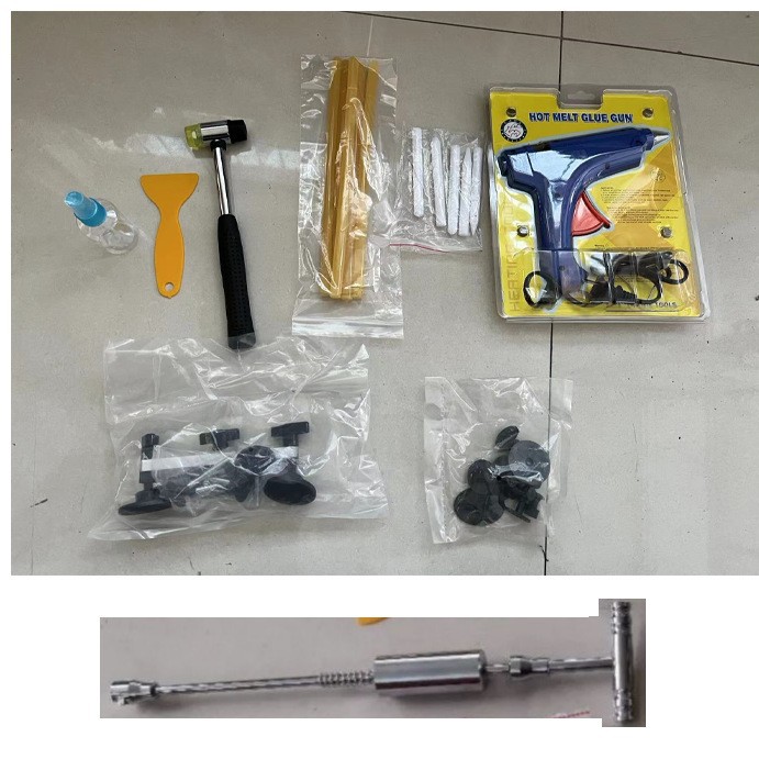 汽车钣金凹陷修复工具厂家批发凹凸凹痕修复器车身修复拉拔器套装