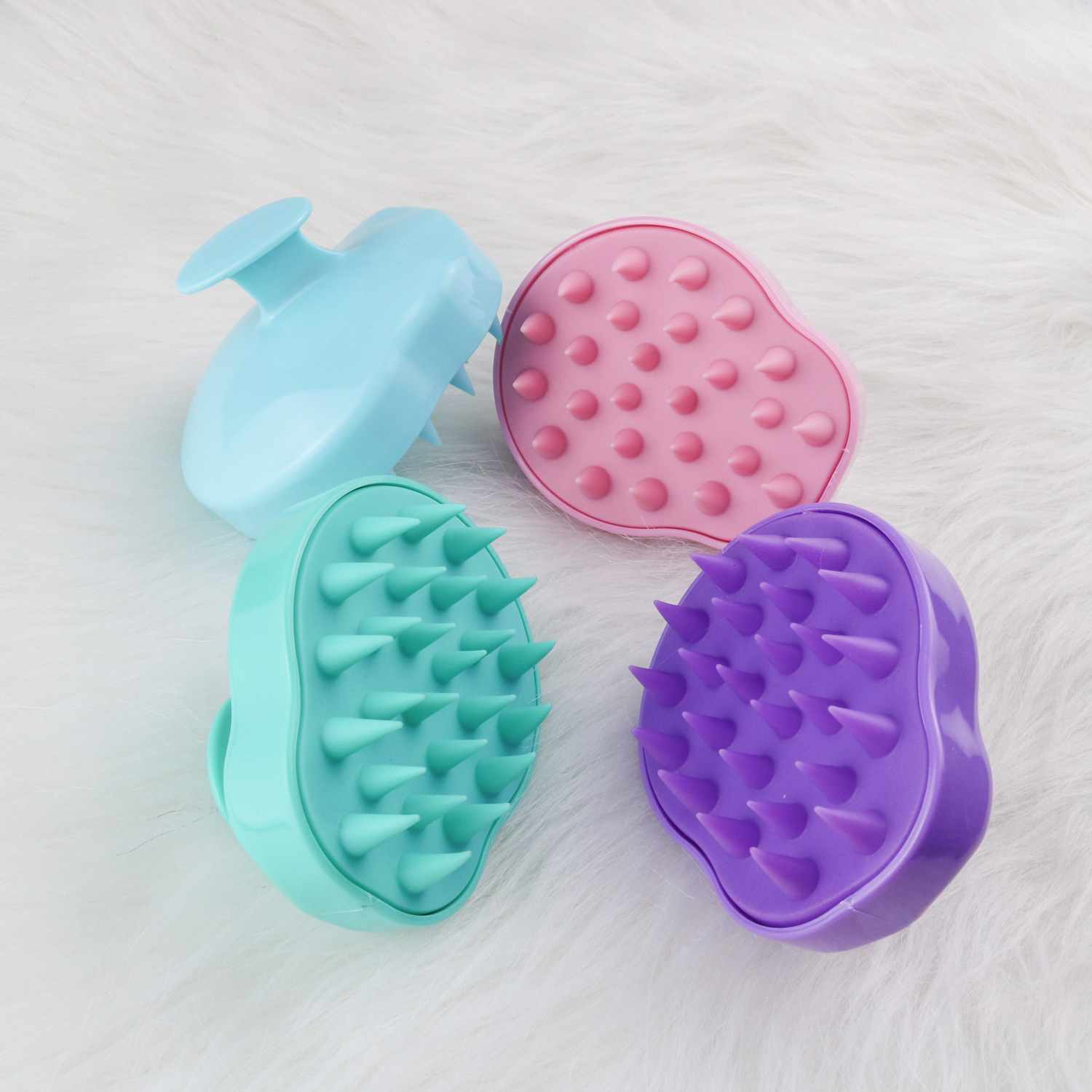 Fábrica de suministro directo de cepillo de lavado de cabello de goma de lavado de cabello personal herramienta de limpieza de cuero cabelludo masajeador de cabeza suave peine de lavado de cabello