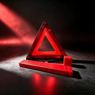 Warning sign triangle sign with metal