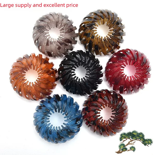 Cross-border simple headdress ball hair ring bird nest hair iron ponytail buckle fixed lazy hair clip women's hair accessories