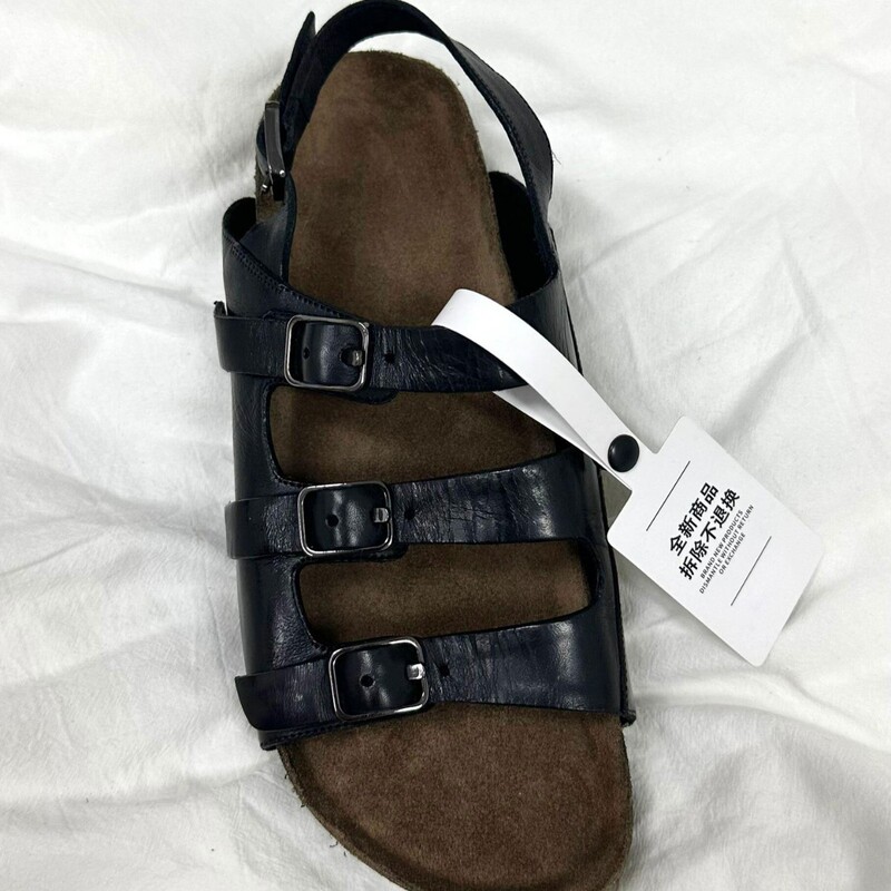 Sheepskin Version ~ Retro Belt Buckle Genuine Leather One-Line Sandals for Women, Flats-Soled, Versatile, Lazy Slip-Ons, Birkenstocks
