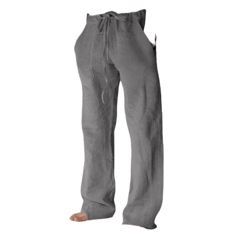 2021eBay AliExpress deseo Venta caliente nuevos pantalones de hombre Lino casual color sólido lino fino pantalones de hombre en stock