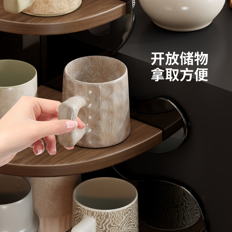 桌面转角置物架玄关杯架水杯收纳厨房餐桌梳妆台面多层化妆品储物|undefined