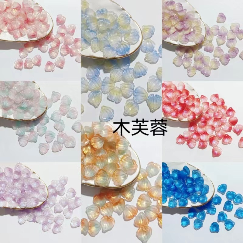 Panhan mufurong glass petals diy jewelry accessories ancient style hairpin headdress Hanfu vintage material wholesale