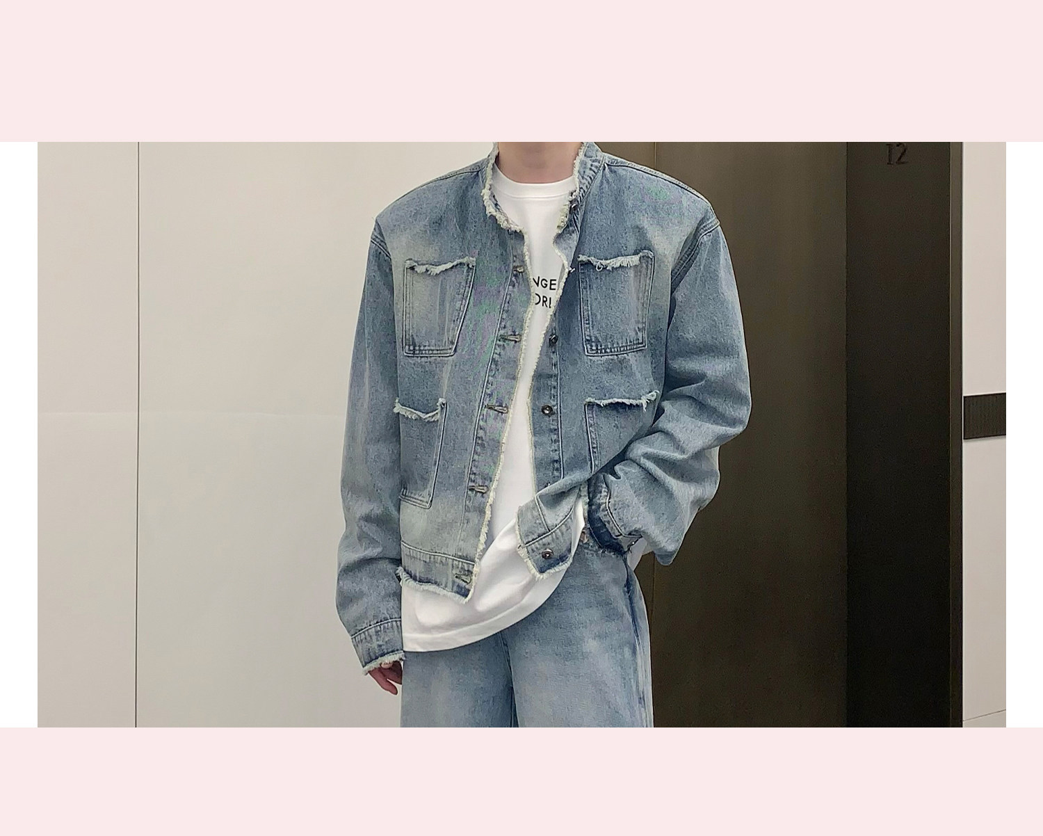 Giacca in jeans da uomo distressed retro lavaggio stile urbano_voghion.com