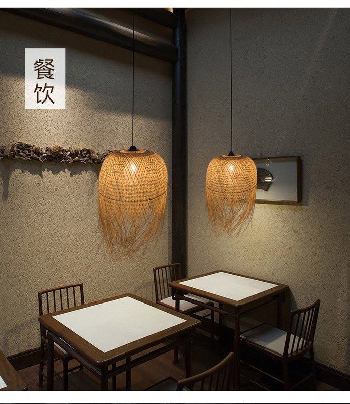 东南亚禅意民宿艺术灯具茶室餐厅酒店创意个性农家乐水母竹编吊灯-阿里巴巴