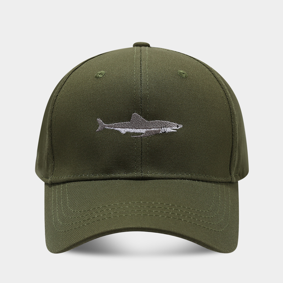 AliExpress transfronteriza de comercio electrónico de la venta caliente gorra de béisbol bordado de tiburón de algodón vintage gorra de pico al aire libre de viaje sombrero para el sol