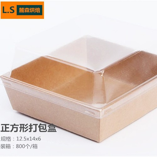加厚牛皮纸三明治热狗盒食品打包盒雪媚娘12.5x14x6.5