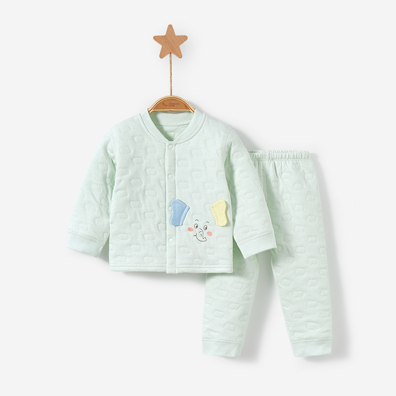 Bebé ropa de otoño pantalones largos otoño e invierno Bebé tocando fondo Delgado acolchado niños y niñas ropa dividida caliente traje de ropa interior para niños