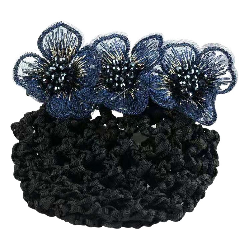 Flower and Feminine Professional Korean Nurse Stewardess Bank Hair Accessories Net Pocket Clip Headwear Detachable Hair Net Hair Clip