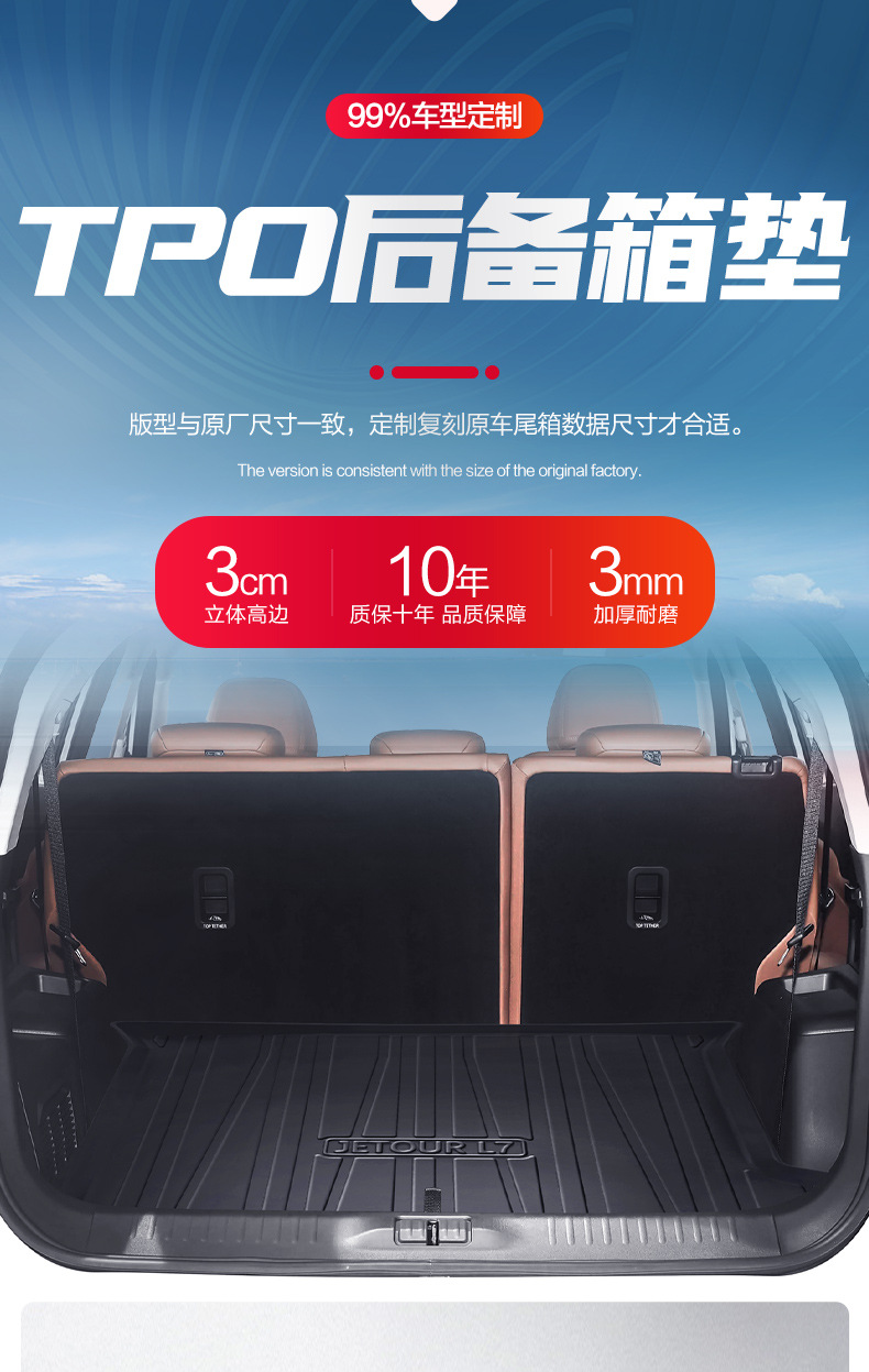 Jietu Shanhai L7 Trunk Mat Car Interior Accessories Modification Parts Decoration Tpe Waterproof Rear Trunk Mat