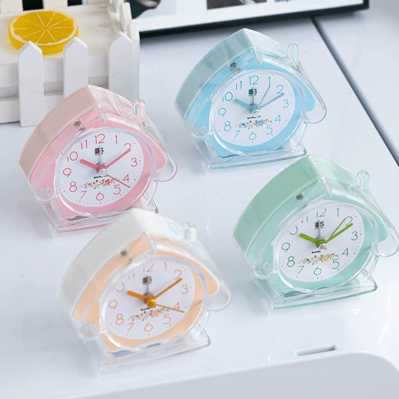 Завод прямых продаж Простой пластиковый будильник студент конфеты цвет дом часы с свет ясно и легко носить с собой будильник