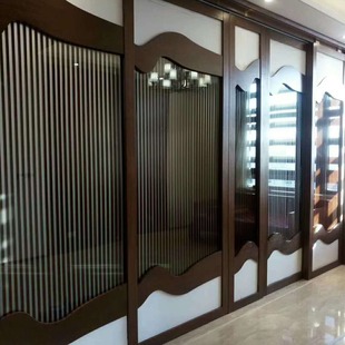Shandong Qingdao hotel conference room activity partition induction door glass door glass partition measurement production installation