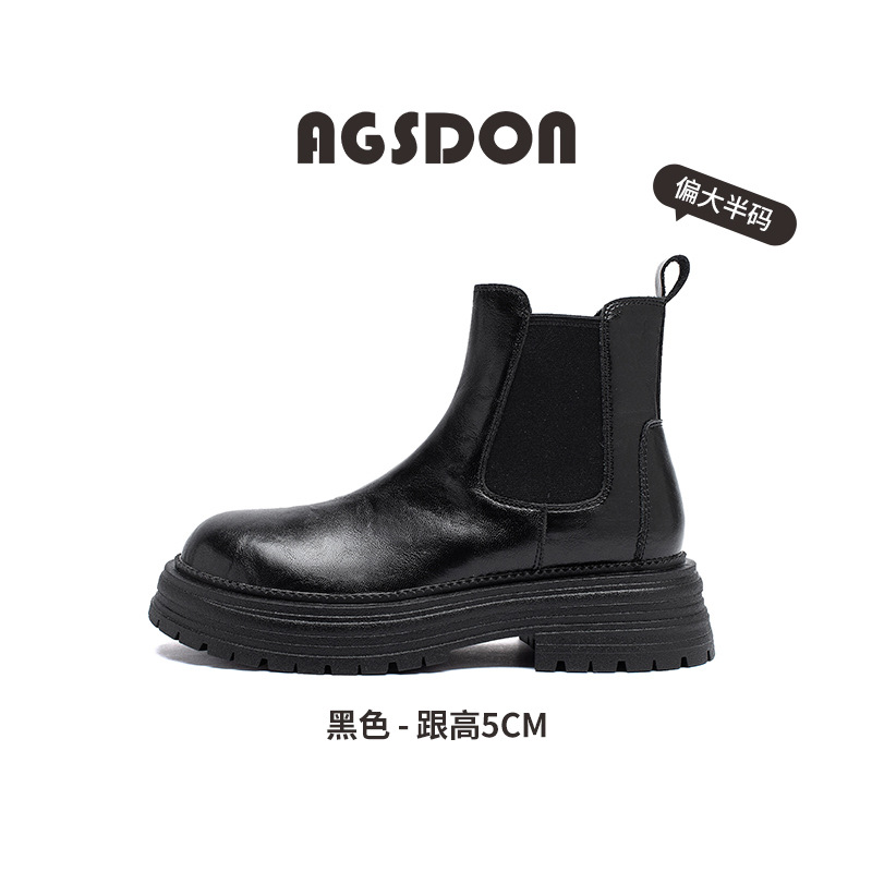 Augusto Lion Martin botas mujeres invierno 2026 nuevo estilo inglés botas cortas de fondo grueso botas de tubo retro Chelsea