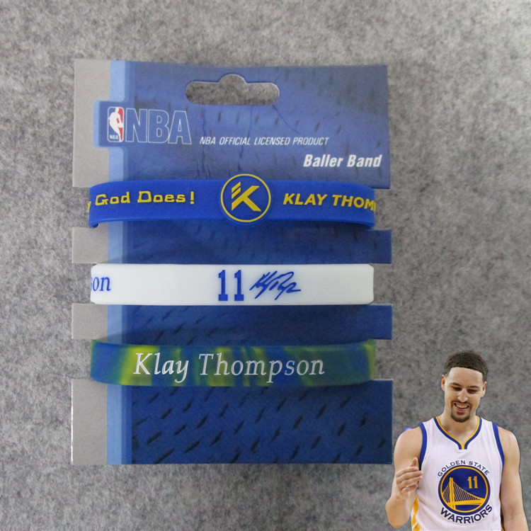 Estrella de baloncesto Kobe James Owen Currillos firma ajustable pulsera mixta blanca de tres piezas para fanáticos