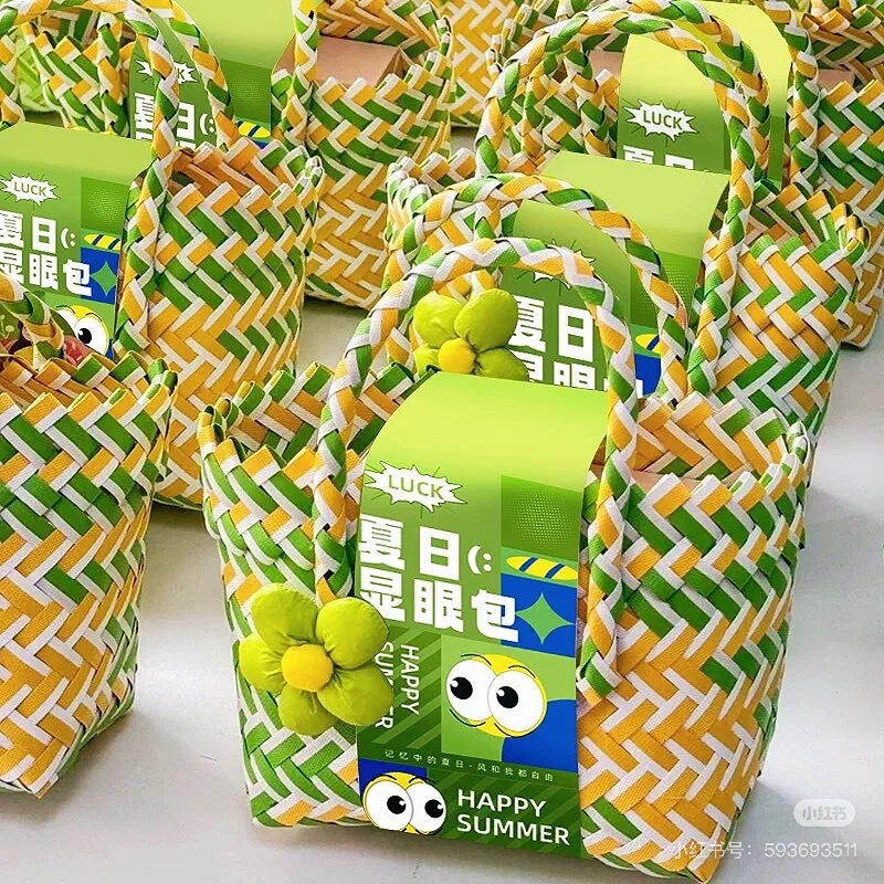 織りキャベツバスケットバッグ DIY お土産バッグ小さなバッグカラフルなハンドバッグレディースハンドバッグ女性|undefined
