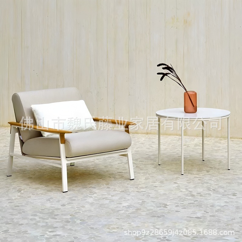 Sofá de tejido de cuerda al aire libre patio de ocio al aire libre jardín pequeño balcón villa a prueba de agua y protección solar