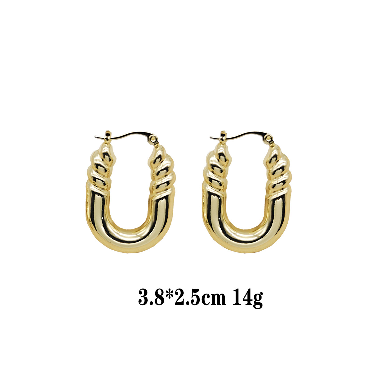 Pendientes de moda europeos y americanos Pendientes calientes Pendientes chapados en oro de lujo ligero Pendientes brillantes que no se desvanece Bola de oreja dorada transfronteriza image 13
