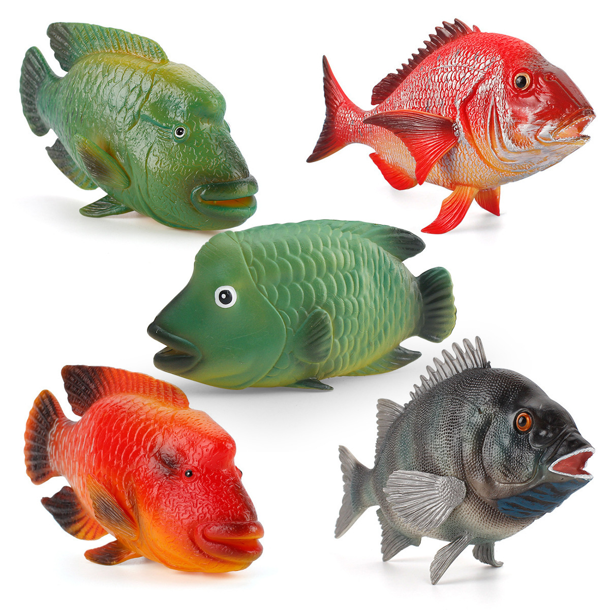 Exportación transfronteriza simulación de animales marinos subtropicales rojo seda pez modelo de pez de ceja sólida ornamental de peces