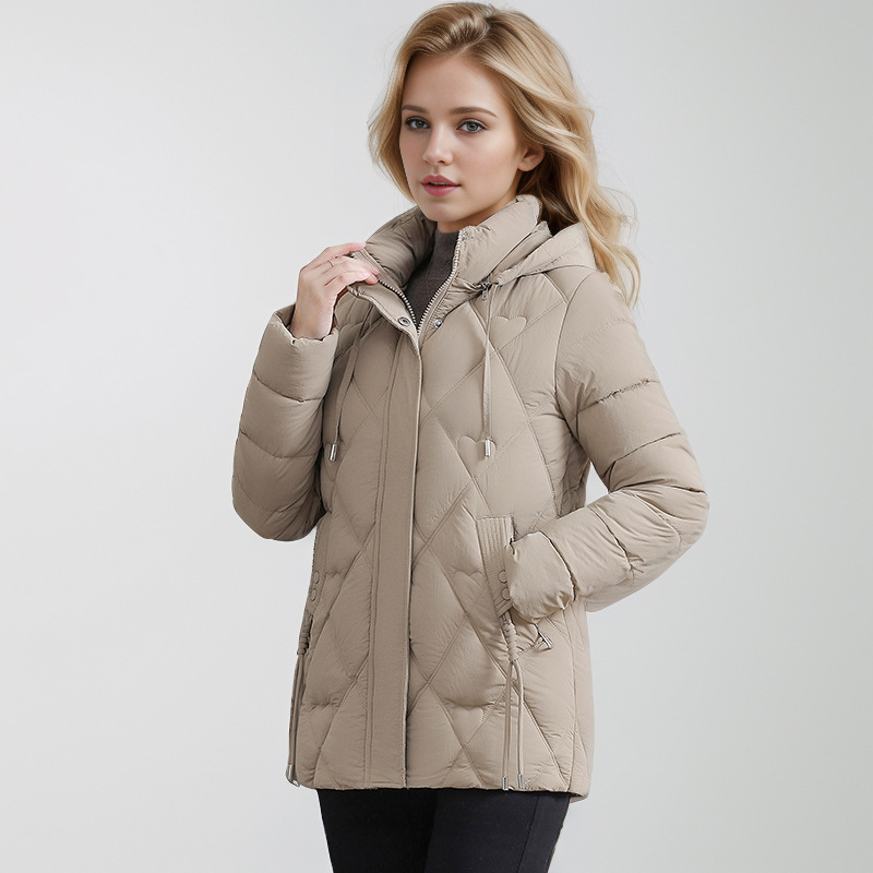 Women's Clothing Large size hooded winter mother's new fashion cotton coat warm middle aged slim short Warm jacket cotton coat_voghion.com