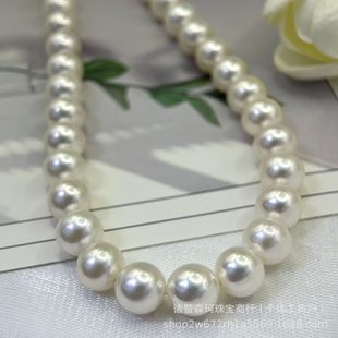 Zhuji Natural Freshwater Pearl 9-10mm Non-nuclear Necklace High Intensity Light Round Almost Flawless Luster Translucant Joker