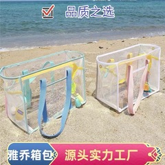 防水ビーチバッグ大容量透明 PVC ウォッシュ収納袋水泳遊び水トートバッグ子供の水泳バッグ