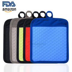 Double-Use Silicone Glove Insulation Mat Silicone Pot Holder Dining Mat Thick Cotton Fabric