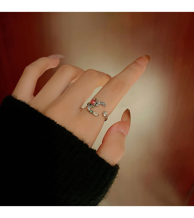 Fashion Irregular Copper Plating Inlay Zircon Open Ring 1 Piece