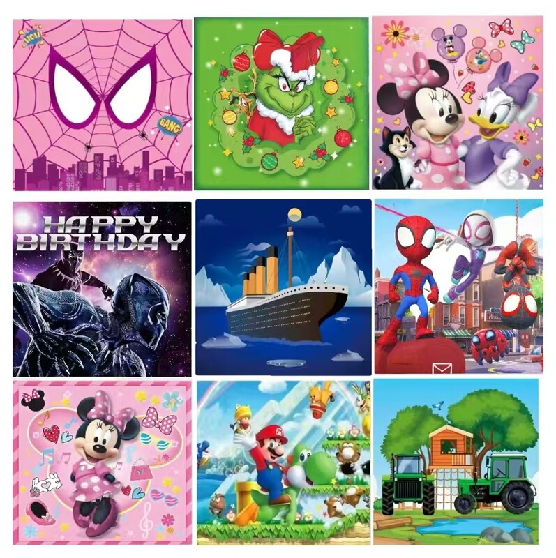 Cross-Border Spot Venom Hulk Spider-Man Theme Cartoon Animation Picture Disposable Birthday Party Decoration Paper Towel