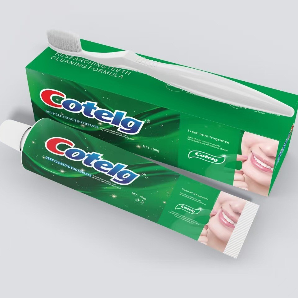 Cotelg Cross-Border Clogude Mint Toothpaste 100ml Fresh Breath Toothpaste with Brush Toothpaste Outer