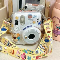 富士ラケットmini9/8/11カメラ保護ケース透明水晶ケース斜めにかわいいストラップ