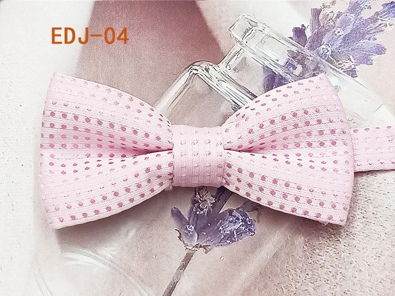 Lugar del fabricante Versión coreana de la pajarita para niños de doble capa para estudiantes de primaria hilo de poliéster teñido en hilo de seda color sólido accesorios para mascotas lazo