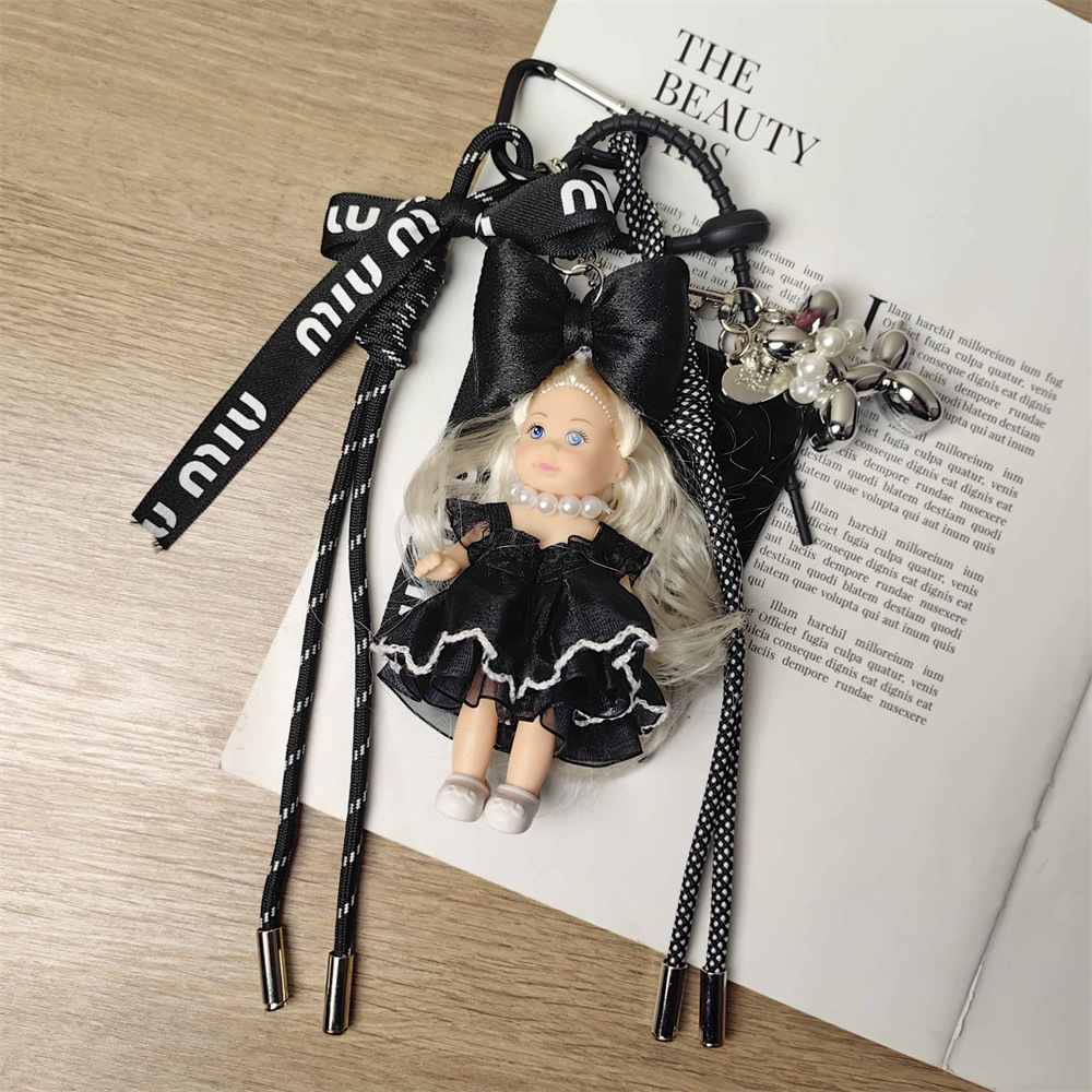 Doll, Letter Pattern Cute Style 1 Piece Imitation Pearl Plastic Polyester Doll Letter Heart Clasp Closure Bag Charms