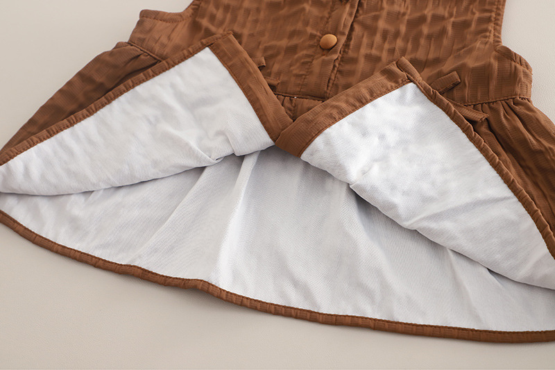 Vestiti per bambine primavera 2025 e nuovi, elegante completo autunnale per neonati, set di tre pezzi con gilet a forma di fungo_voghion.com