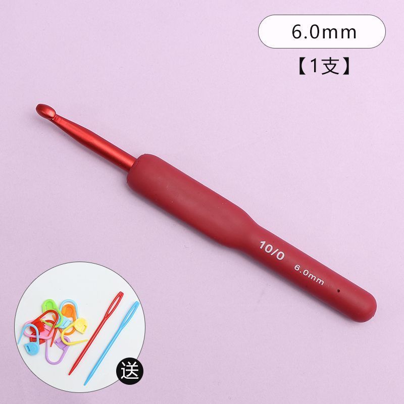 かぎ針の赤い柔らかい柄の針のフルセットのシリカゲルのツールセットの手編みのカバンの滑り止めのセーターの針の包み|undefined