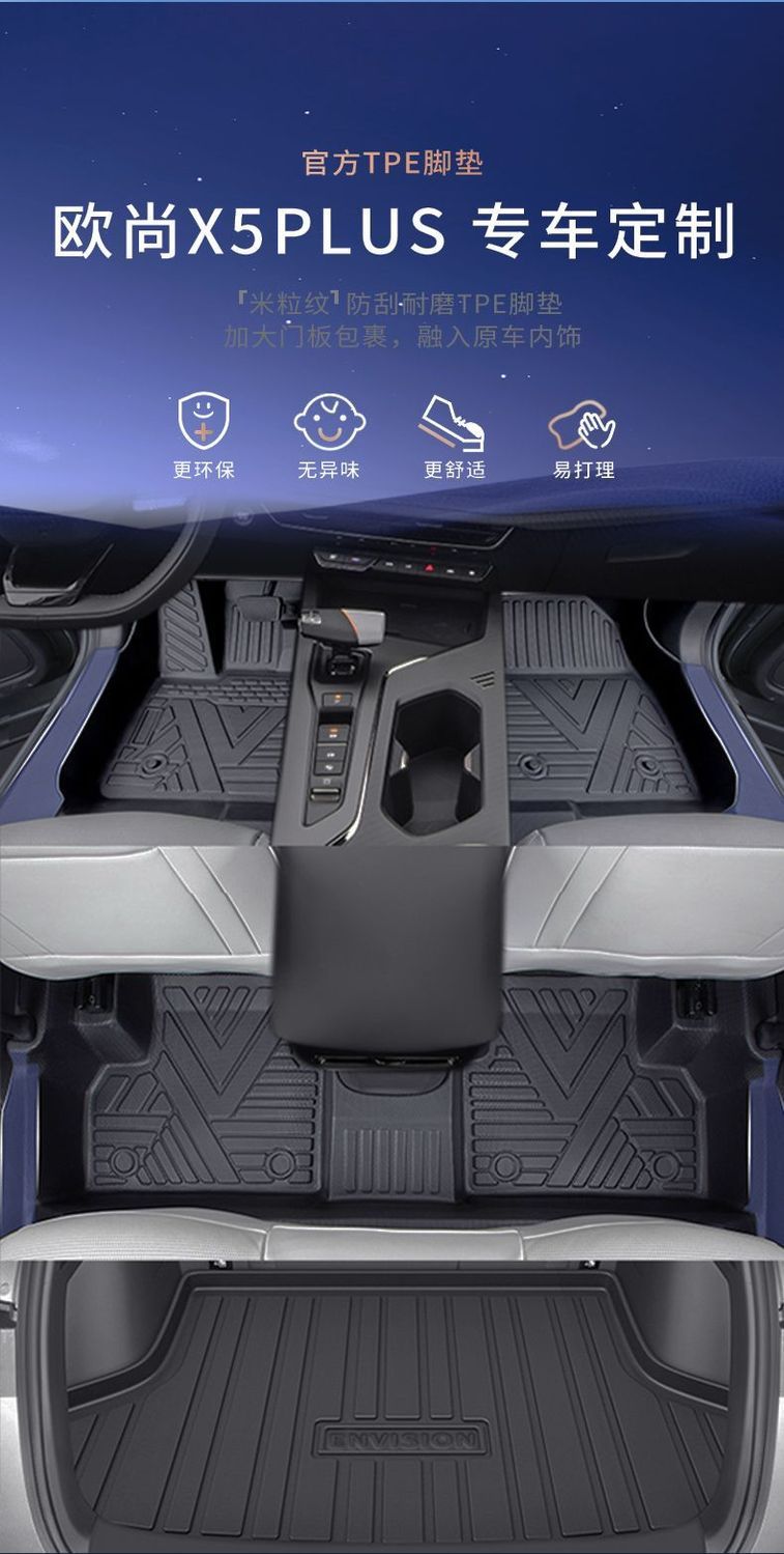 Suitable for Changan Auchan X5Plus Floor Mats Tpe Surround Package Threshold Auchan X5 Trunk Mat Car Decoration