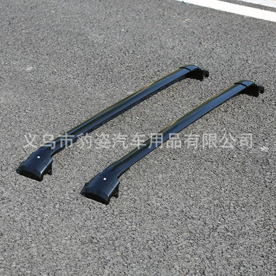 Off-road vise crossbar thickened full aluminum alloy crossbar luggage rack off-road SUV roof crossbar punch-free frame (Roof rack) - black-two-order-note-model