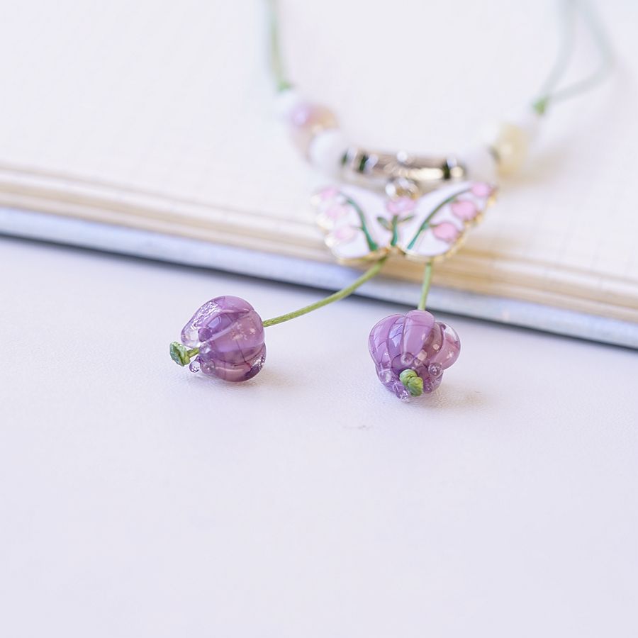 1 Piece Fashion Flower Butterfly Imitation Pearl Alloy rope Womenu0027S Necklace