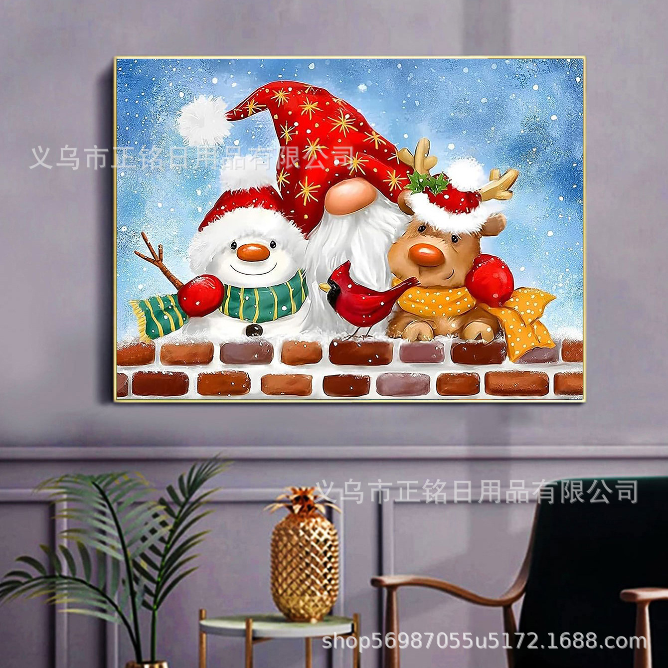 Nueva Navidad Diamante Pintura 5d Santa Claus Elk Muñeco de nieve Decoración Pintura colgante DIY Diamante completo Ventas directas de fábrica