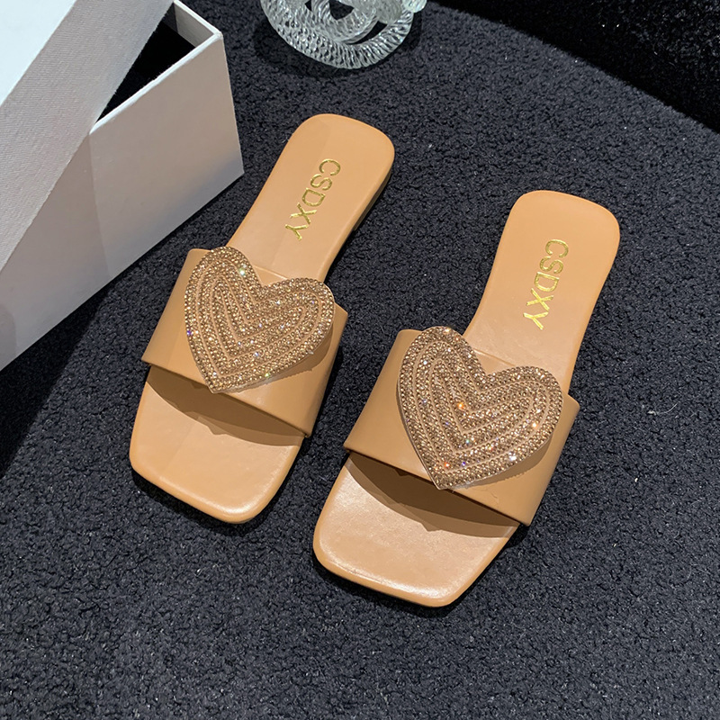 Women's Elegant Heart Shape Open Toe Slides Slippers display picture 16