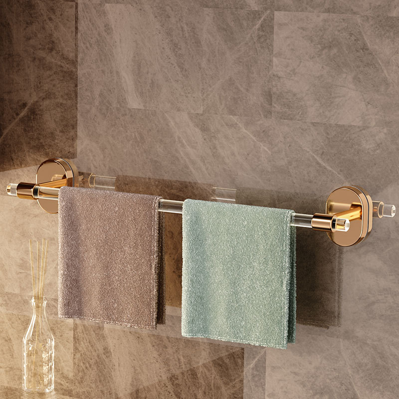 Luz de lujo acrílico toallero ponche libre de baño de almacenamiento de baño Toalla de baño gancho de almacenamiento Barra de toalla individual Barra de toalla