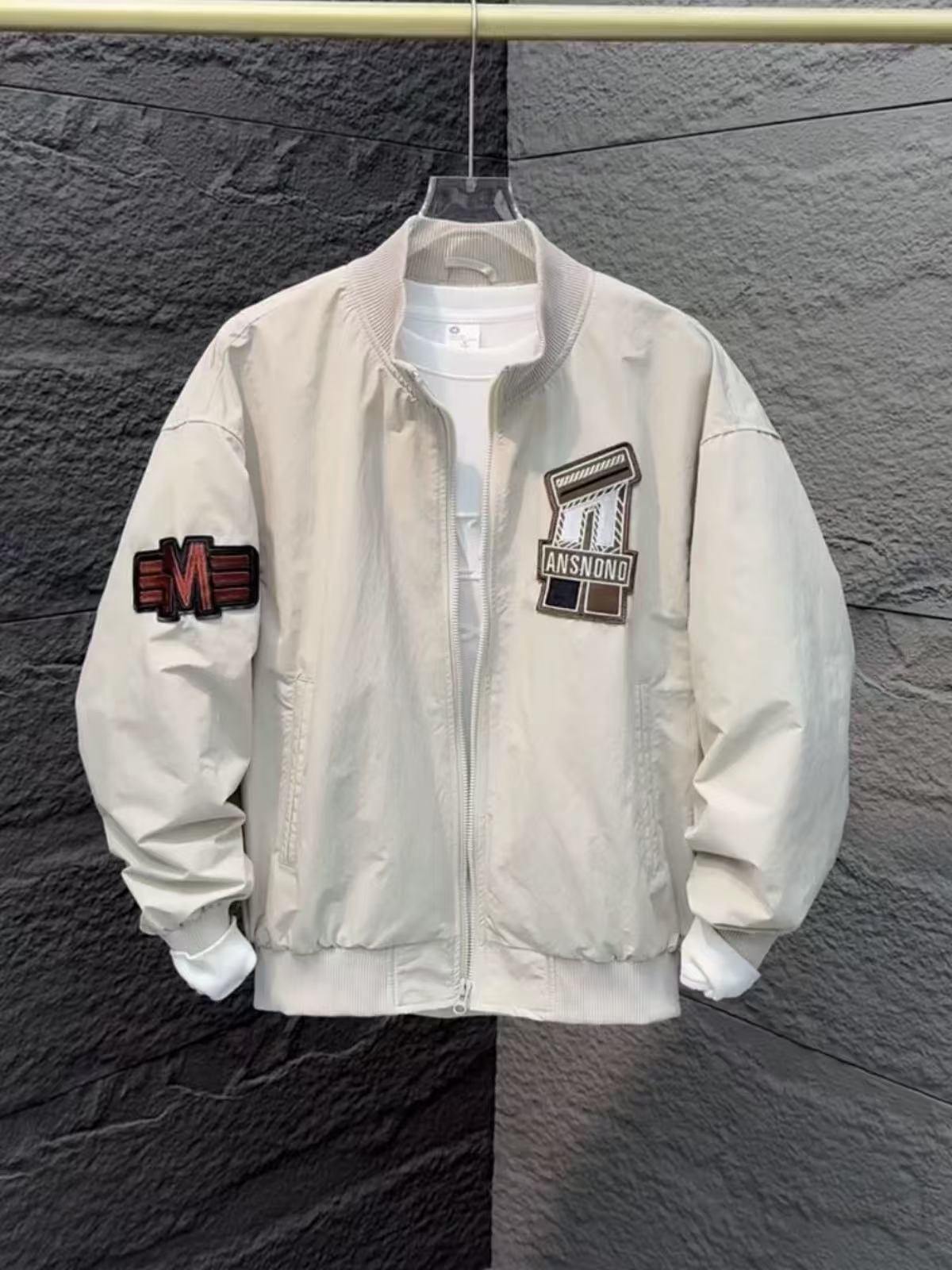 Embroidered Baseball Jersey Men's Trendy Workwear Versatile Flight Suit Jacket Jacket_voghion.com