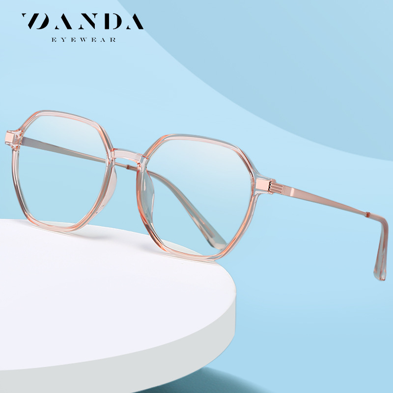 Nuevo gafas de luz anti-azul TR2330 Internet celebridad moda poligonal gafas planas hombres y mujeres miopía gafas marco al por mayor