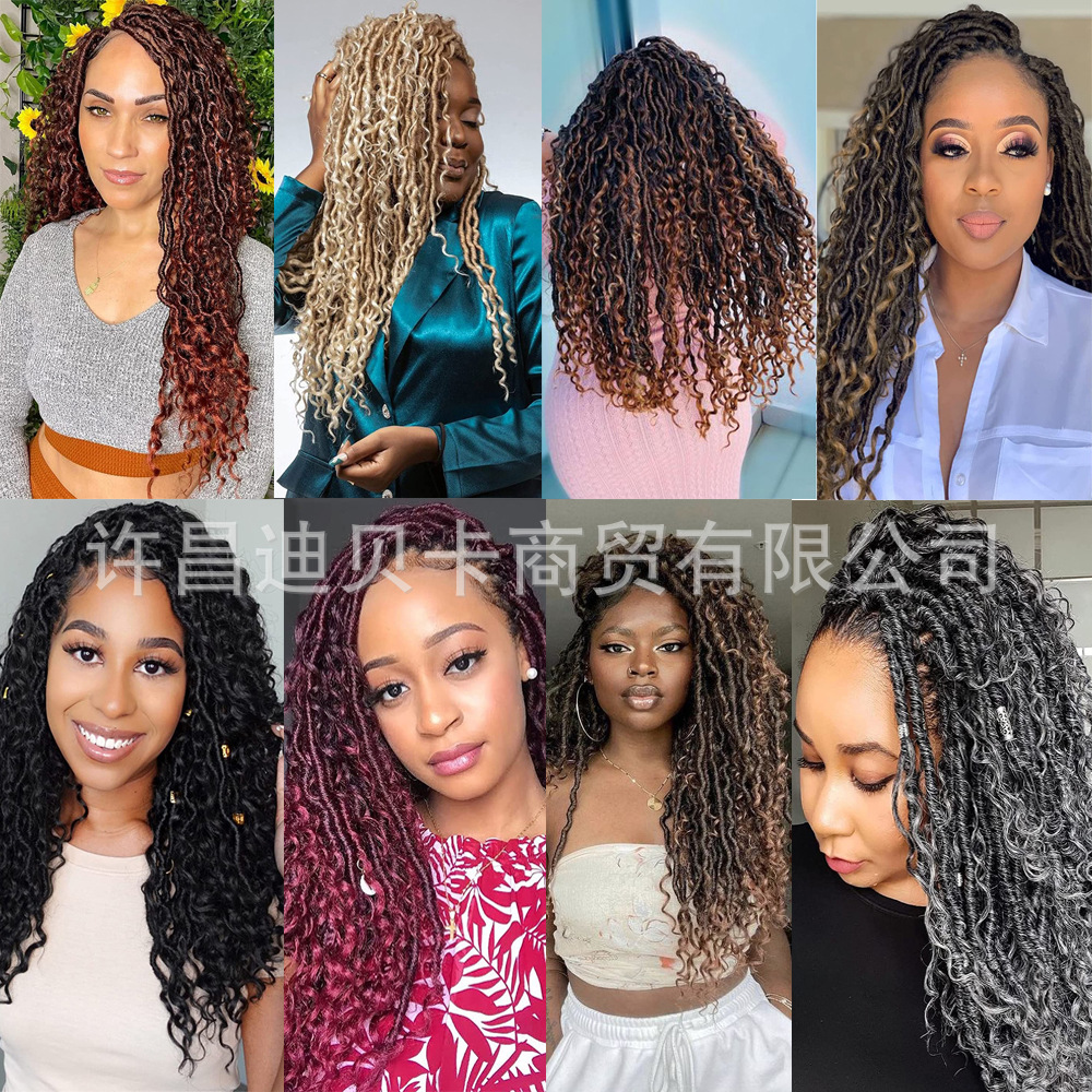 Fibra química africana trenzada sucia cabello de ganchillo River Locs diosa voladora cabeza de ganchillo encontró un producto para el cabello