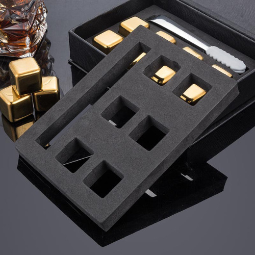 Ice tartar set Amazon stainless steel ice cube gift box EVA inner card metal ice cube gift box dropshipping