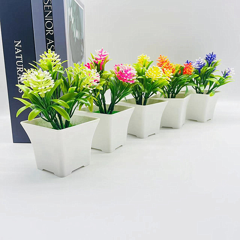Simulated potted plants, fake flowers, bonsai, artificial flower ornaments, plastic fake flowers wholesale, simulated green plants, small bonsai, cross-border goods