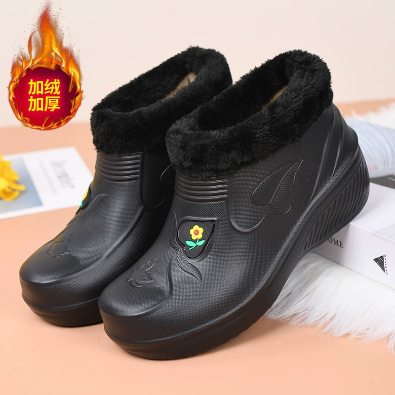 Зимняя мужская водонепроницаемая ватная обувь EVA легкая теплая противоскользящая снег сапоги кухня на открытом воздухе автомойка холодная рабочая обувь